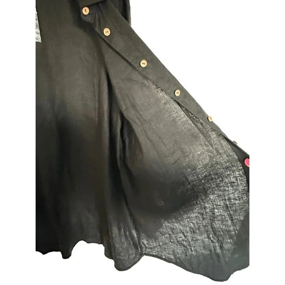 Soft Surroundings Women's Black Long Sleeve Button Down linen Shirt Size Plus 1X - Picture 5 of 6